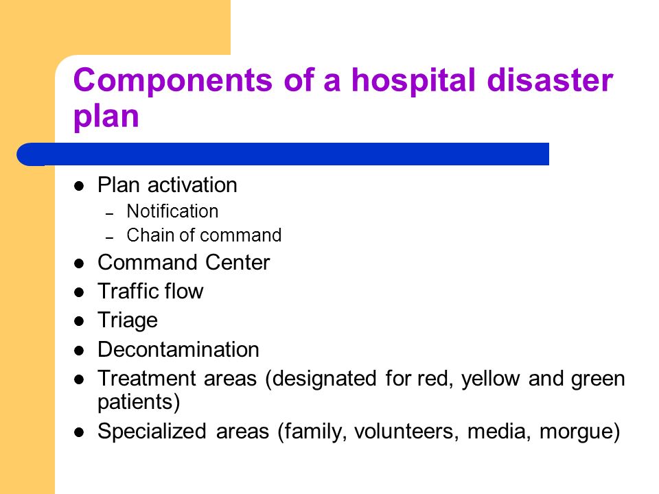 Hospital Disaster Plans